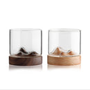 Taza de copa de vino de montaña de 5oz con taza de té chino de madera, vasos de whisky inferiores, taza de té japonesa para el hogar, regalo de taza de madera