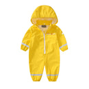 Kids Jumpsuit for Girls Waterproof Overall Girls PU Rain Pants Children Raincoat Baby Hooded Rainwear For Boys And Girls Clothes