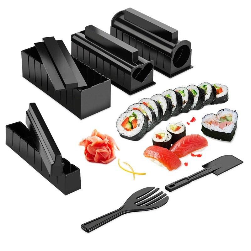 10 Teile / satz DIY Sushi Machen Kit Rolle Sushi Maker Reisrolle Form Küche Sushi Werkzeuge Japanische Sushi Kochwerkzeuge Küchenwerkzeuge