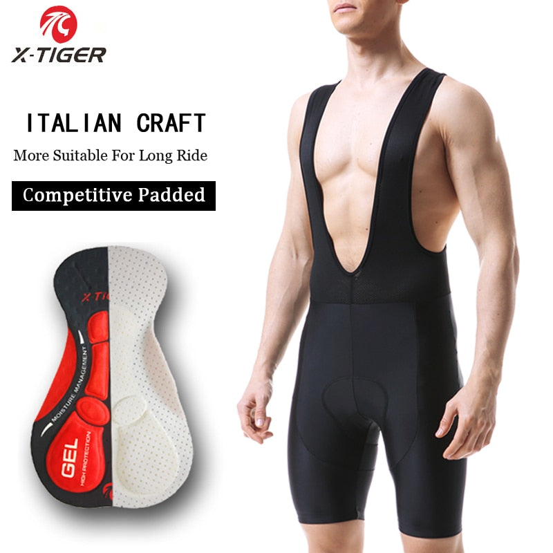 X-TIGER Cycling Shorts Coolmax 5D Gel Pad Shockproof MTB Road Bike Bibs Shorts Ropa Ciclismo Bicycle Shorts For Men