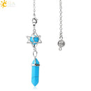 CSJA Natural Stone Quartz Pendulum for Dowsing Divination Hexagonal Crystal Merkaba Esotericism Shuttle Spiritual Pendulo G517