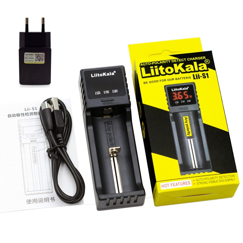 Liitokala Lii402 Lii202 Lii100 LiiS1 18650 cargador 1,2 V 3,7 V 3,2 V AA/AAA 26650 NiMH batería de iones de litio cargador inteligente 5V 2A enchufe de la UE