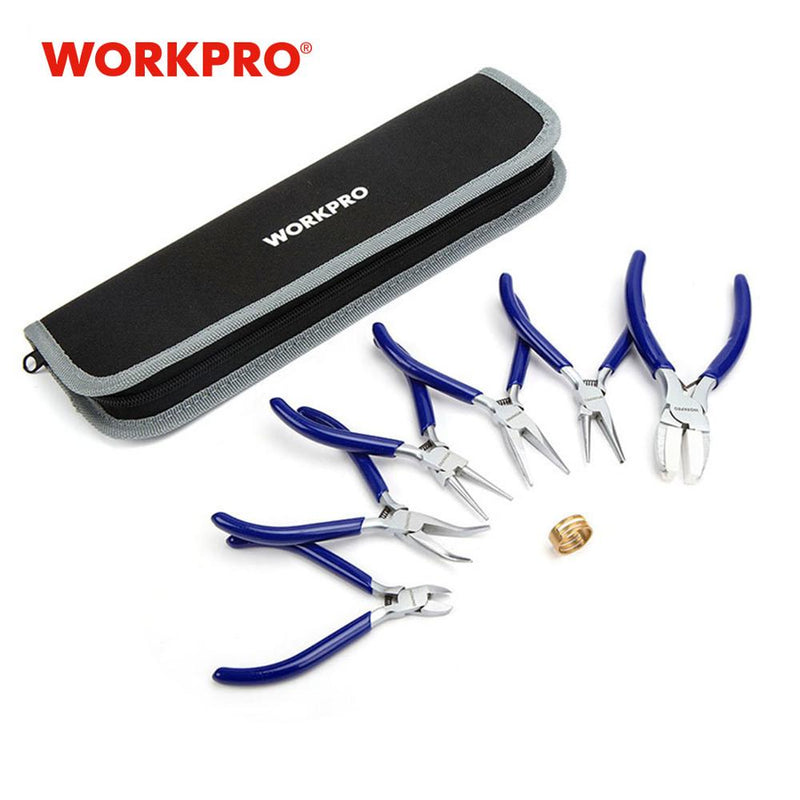 WORKPRO 5/7PC Mini Set Mini Pliers Basics Plier Tools Set  Diagonal Pliers Cutter DIY Plier Set with Pouch