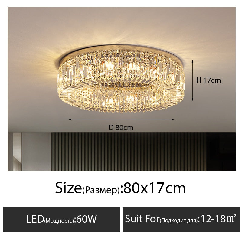 LED-Wohnzimmer-Kronleuchter Moderne Kristall-LED-Kronleuchter Beleuchtung Gold-LED-Kronleuchter-Lampe Wohnzimmer-Dekor-Aufhängung Lumina