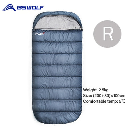 BSWolf, saco de dormir grande para acampar en invierno, ligero, suelto, ancho, tamaño largo, para descanso de adultos, senderismo, turismo