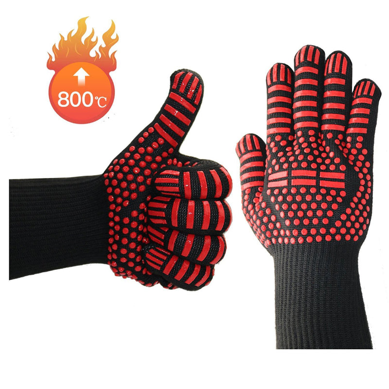 2 Stück Feuerfeste Handschuhe Grill Kevlar 500 Grad BBQ Flammhemmende Feuerfeste Ofenhandschuhe für Wärmeisolierung Mikrowellenherd