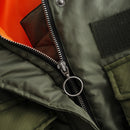 ZXQJ Women Fashion Basic Loose Padded Bomber Jacket Coat Vintage Long Sleeve Zipper Warm Female Outerwear Chic Tops