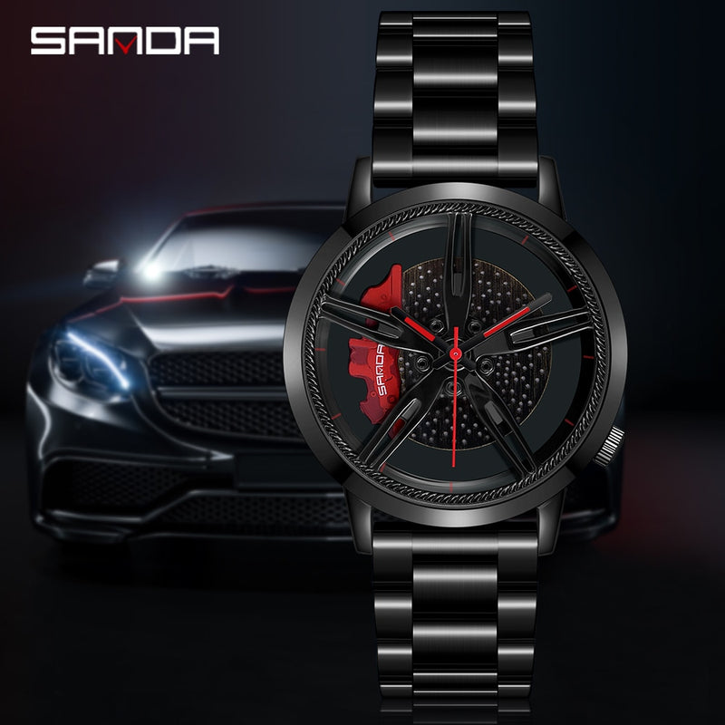 Man Fashion Car Rim Watch Custom Design Car Wrist Watch All Steel Custom not Printing Wheel Rim Hub Watches Relogio Masculino