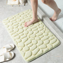 Alfombra de baño de espuma Momery Simple, alfombra de baño absorbente con patrón de adoquines 3D, felpudo antideslizante para pasillo de baño, alfombra lavable