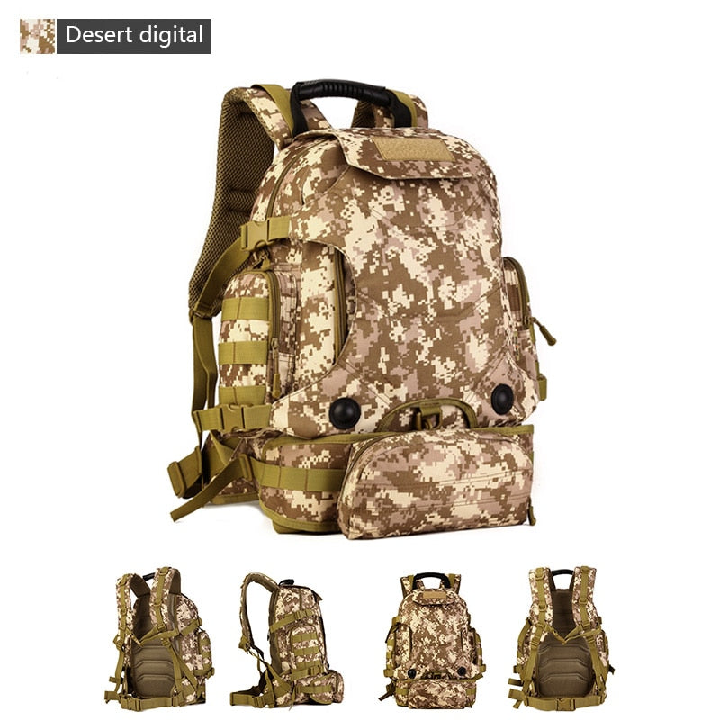 40L Taktischer Rucksack 2 in 1 Militär Hüfttasche Armee Rucksack Rucksack Molle Outdoor Sporttasche Herren Camping Wandern Klettern Tasche