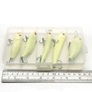 Hard/Luminous/Fake/Artificial Bait Kit Wobbler Tackle Box Minnow Popper Crank Pencil Vib Winter 5PCS Night Fishing Lures Set