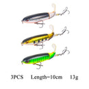 8 Uds. Whopper Plopper 10Cm/14Cm flotante por señuelo de pesca cebo duro Artificial Wobbler cola giratoria aparejos de pesca ojos 3D