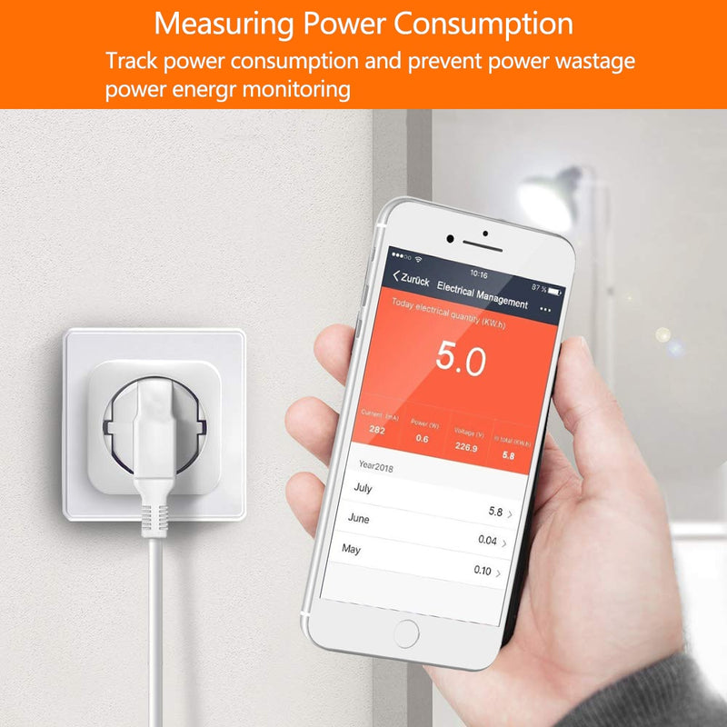 WIFI smart plug 16A EU WiFi Socket  With Timing APP Control,Compatible Alexa Google Home