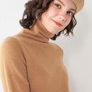 SuyaDream mujer suéteres de lana sólida 100% lana cuello alto jerseys lisos 2021 Otoño Invierno camisas de fondo prendas de punto