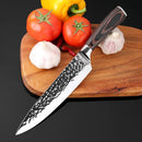XITUO Kitchen Knives 8&quot; Stainless Steel Chef Knife High Grade 7Cr17 Frozen Meat Cutter Wood Handle Identation blade Cooking Tool