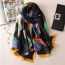 2022 180*90cm Women Scarf Summer Silk Shawl Lady Wrap Soft Female Europe Designer beach bandanna foulard muffler girl pareo