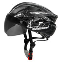 QUESHARK Men Women Ultralight Cycling Helmet MTB Road Bike Bicycle Motorcycle Riding Removable Yellow Colorful Lens QE111