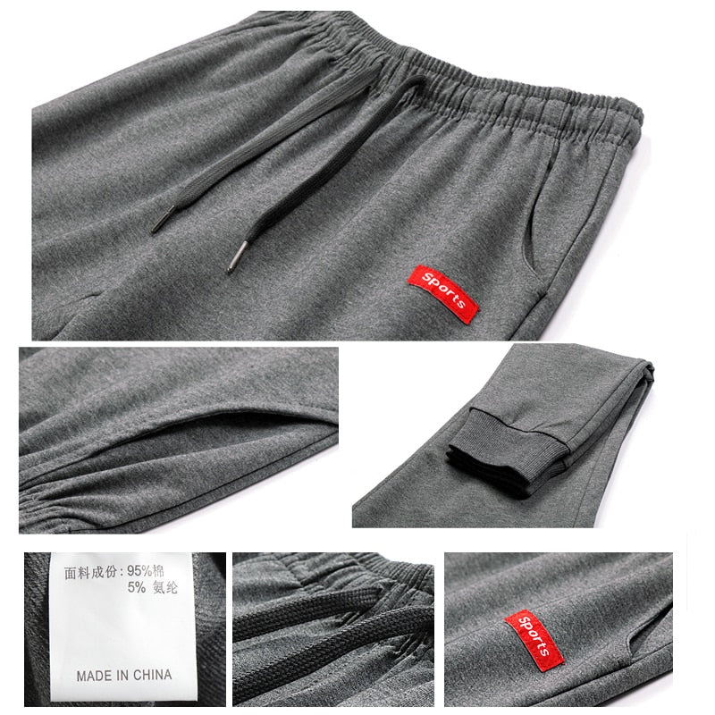 Cotton New Sweatpants Men's streetwear Pants Fashion Pencil linen Pants Men Full Length Drawstring Trousers For Men Casual Pants