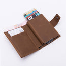 DIENQI Rfid, carteras para hombre, tarjetero clásico, monedero para hombre, monedero con cremallera, marca grande, Cartera de cuero negro de lujo para hombre