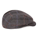 Winter Wool Tweed Flat Cap Men Large Check Newsboy Caps Fall Winter Warm Ivy Hat Cabbie Driver Retro Vintage Father Boina BLM280