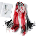 2022 Plaid Women Hijab Scarf Pashmina Lady Shawls Foulard Headband Tassel Cashmere-like Winter Scarves Warm Female Wraps Bandana
