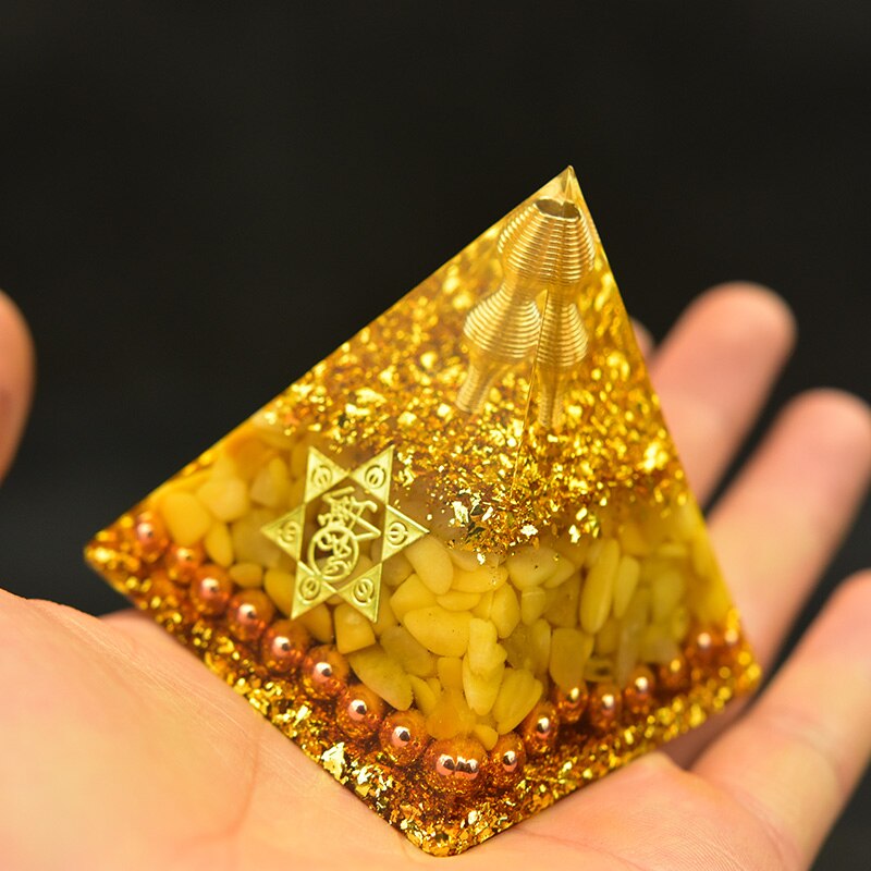 Aura Orgone Energy Converter Orgonite Pyramid Chakra Quartz Soothe The Soul Aventurine Resin Cube EMF Protection Healing