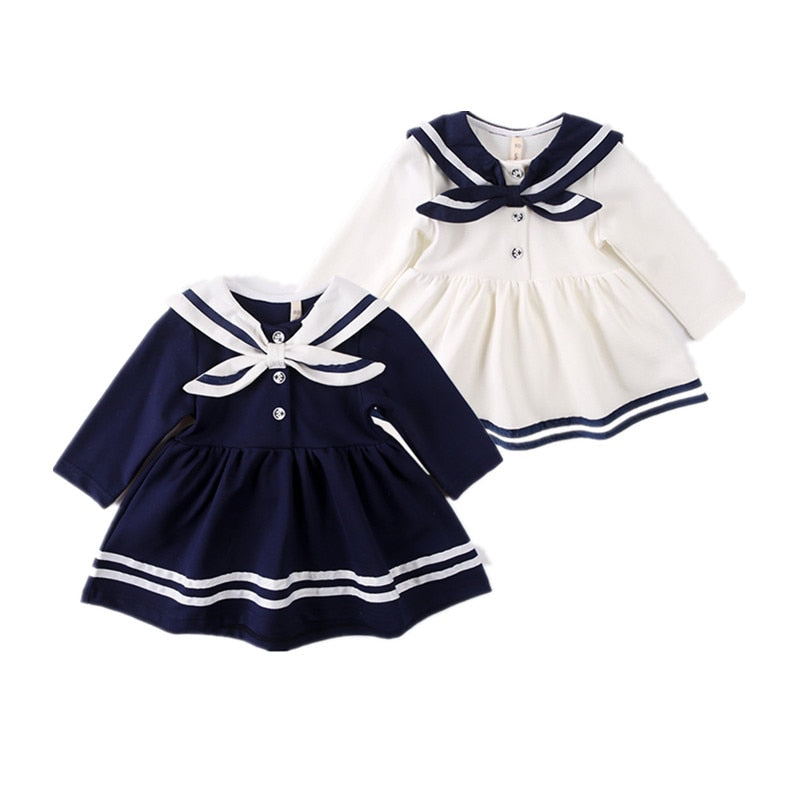 Baby Dresses Spring Autumn Preppy Style Kids Clothing Newborn Infant Baby Girls Party Long Sleeve Dress Kids Clothes 0-2Y