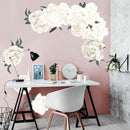 White Peony Wall Stickers for Living room Bedroom Self-adhesive Vinyl ins Wall Decals Eco-friendly Removable Art Wall Murals