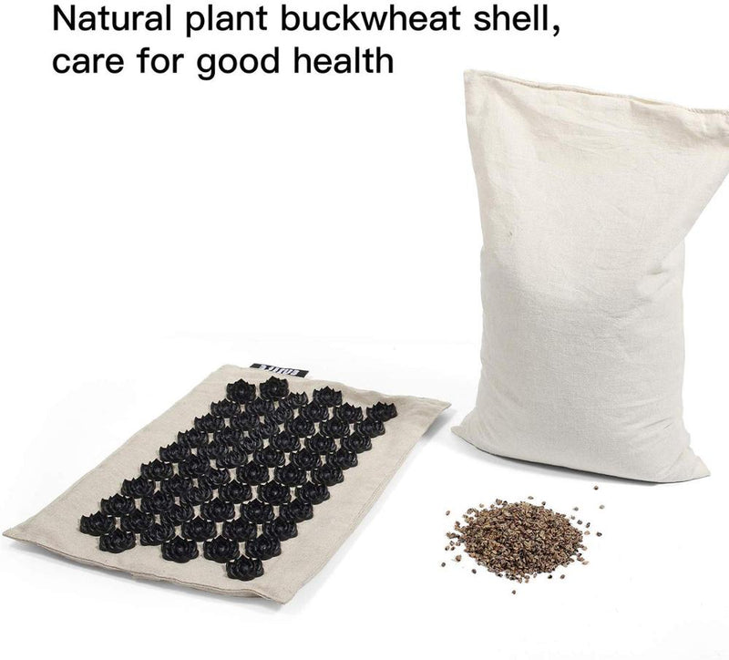 Colchoneta o almohada de acupresión de lino orgánico o juego de colchoneta de meditación de yoga aumenta el flujo sanguíneo alivio del dolor de cuello y espalda