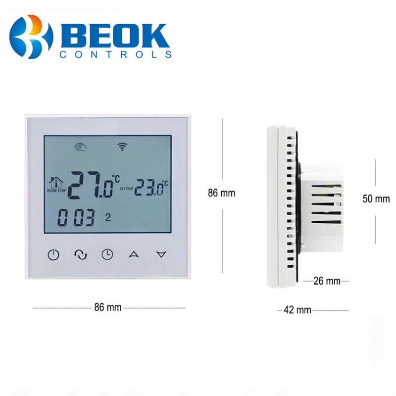 BEOK 220 V Smart WIFI Heizungsthermostat für Wasser-/Elektro-Fußbodenheizung Warm Floor Smart Home Control funktioniert mit Google Alexa