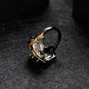 GEM'S BALLET 0.75Ct Natural Smoky Quartz 925 Sterling Silver Handmade Rings for Women Bijoux Georgia O'keeffe Leaf Ring NEW