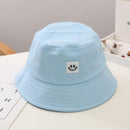 2020 New Smile Face Labeled Children Bucket Hats All Matched Simple Style Caps Kids Bob Hat Summer Fashion Sun Hat