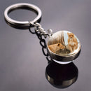 Animals Keychain Cat Dog Bear Peacock Rabbit Squirrel Phoenix Double Side Glass Ball Pendant Keyring