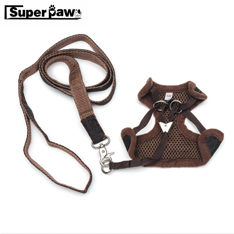 Pet Fashion Waistcoat Style Adjustable Leash Harness Set for Small Medium Dogs Outdoor Dog Cat Dropshipping FHL01