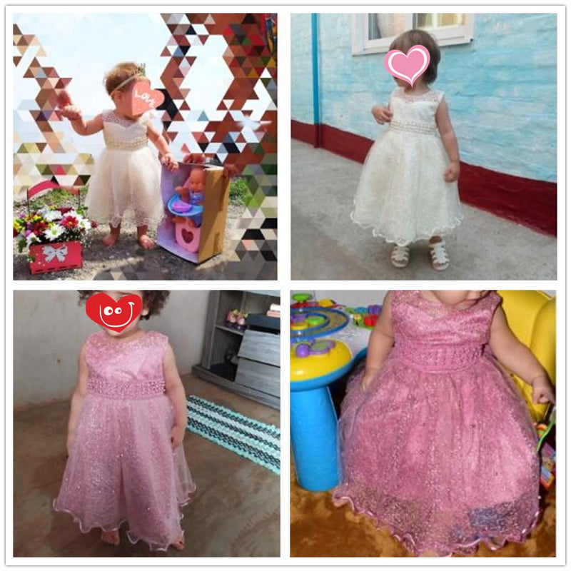 2022 Baby Mädchen Party Kleider Neugeborenes Baby Taufe Kleid Für Mädchen Geburtstag Prinzessin Kleidung Perlen Infant Hochzeitskleid