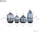 Creative Blue Hydroponic Dried Flower Arrangement Vase Ornament Living Room Bedroom Modern Dining Table Flower Glass Vase Crafts