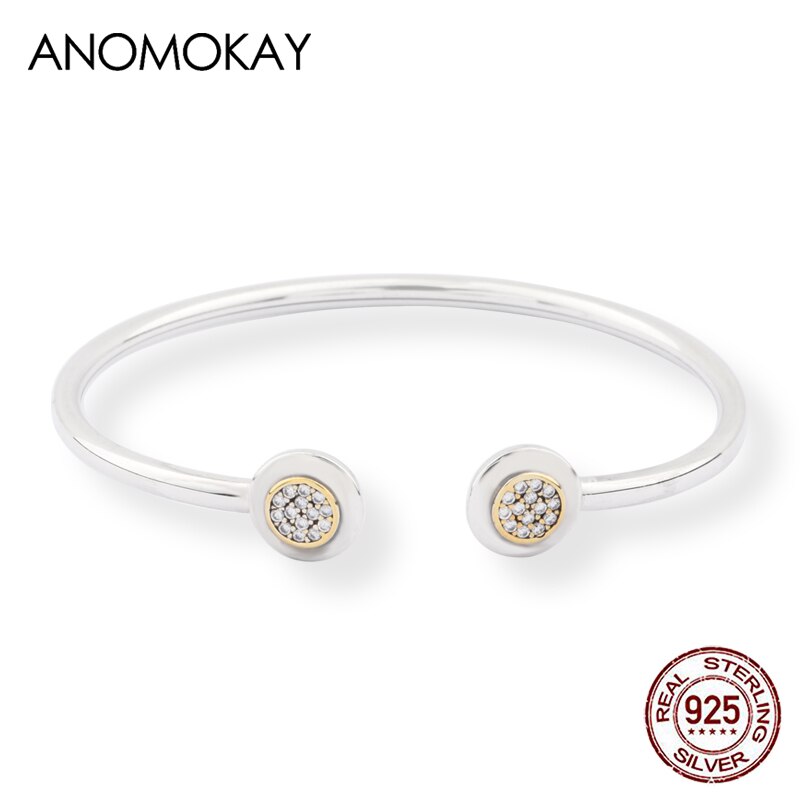 Anomokay New 100% 925 Sterling Silver Cute Little Lion Bangles Bracelets for Children Fashion Birthday Gift S925 Silver Jewelry