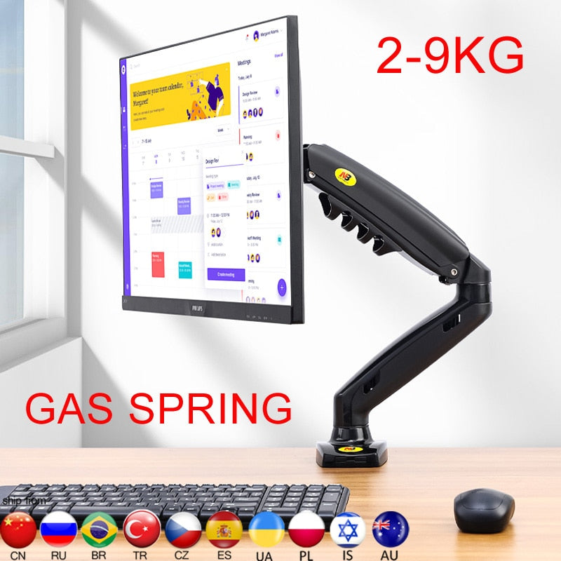 2019 NEW NB F80 Desktop17-27" LCD LED Monitor Holder Arm Gas Spring Full Motion Gas Strut Flexi TV Mount Loading 2-9kgs