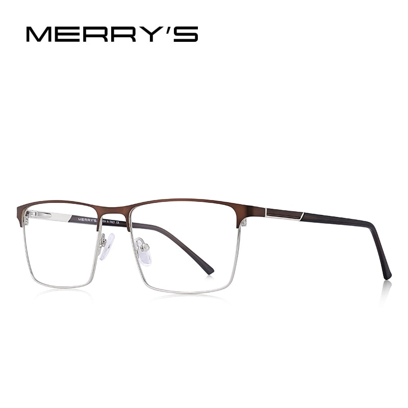 MERRYS DESIGN Men Titanium Alloy Glasses Frame Business Style Male Square Ultralight Eye Myopia Prescription Eyeglasses S2057