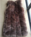 Faux Fur Coat Winter Women 2022 Fashion Casual Warm Slim Sleeveless Long Faux Fox Fur Vest Winter Pockets Jacket Women 5XL