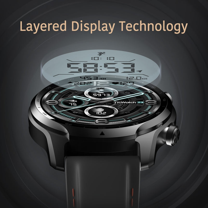 TicWatch Pro 3 GPS Wear OS Smartwatch Deportes para hombres/Reloj inteligente Pantalla de doble capa Snapdragon Wear 4100 8GB Batería de 3 a 45 días