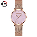 Women Watches New Flash Stars Stainless Steel Rose Gold Mesh Unique Simple Casual Quartz Waterproof Wristwatches Clock Hot Sale