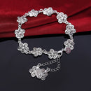 Hot sale silver color bracelet beautiful flowers for women classic high quality fashion jewelry wholesale JSH-lh013