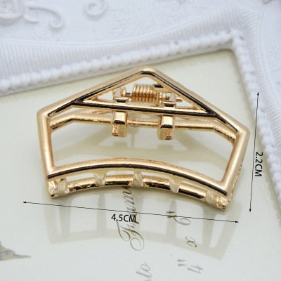 1Pcs  Fashion Smal Simple Wild Geometric Hair Claw for Women Girls Clamps Hair Crab Metal  Hair Clip Claw Accessories Headwear