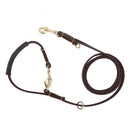 Correa multifuncional para dos perros, correa de cuero auténtico suave, correas dobles, Collar de cadena P, correa de entrenamiento para caminar para perros y mascotas corta y larga