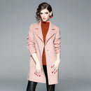 Women's 2020 autumn and winter new European and American long hand double faced overcoat woolen coat