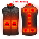 9/11 Places Heated Vest Men Women Usb Heated Jacket Heating Vest Thermal Clothing Hunting Vest Winter Heating Jacket BlackS-6XL