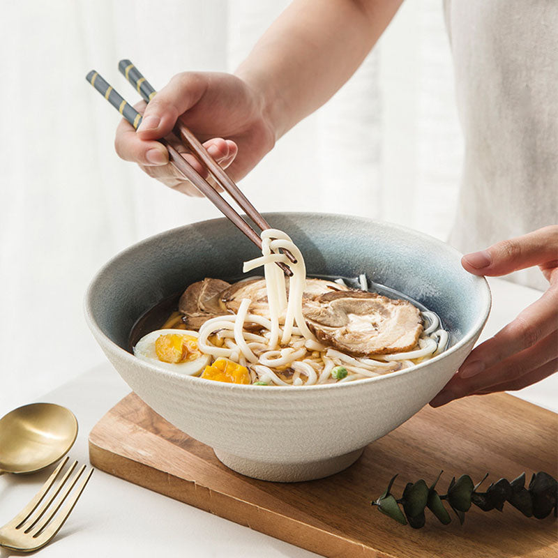 Cuenco de cerámica de estilo japonés de lujo, cuenco de ramen, cuenco grande para el hogar, cuenco grande, cuencos y platos Retro para sombreros, cuenco de sopa comercial