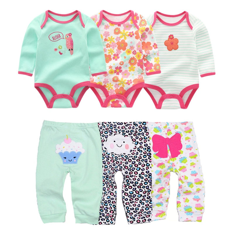 2022 Baumwolle Baby Mädchen Kleidung Bodysuits + Hosen Baby Sets Neugeborene Kleidung Sets Herbst Winter Baby Boy Kleidung Roupa de bebe