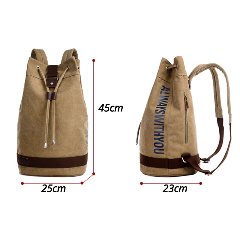 Canvas Rucksack Herren Großer Laptop Rucksack Herren Reisetaschen Bucket Rucksack Bookbag Sport Bagpack Big Packing Cubes X2141C